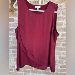Charter Club Burgundy Sleeveless Blouse, XXL